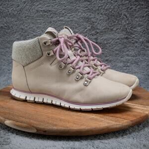 Cole Haan Shows Off White ZeroGrand Waterproof Hiker Boots Shoes Women's 11 B